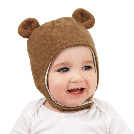 Kids Fleece Animal Hats | Brown Bear
