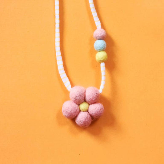 Flower Power Wool Necklace (two colors)