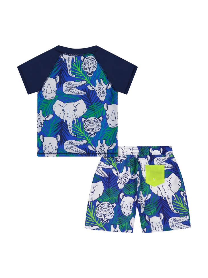 Rashguard Swim Set - Green Animals