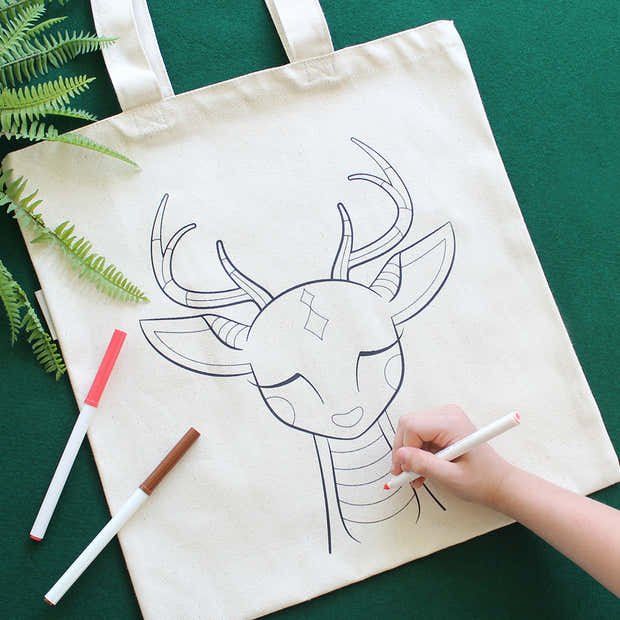Deer Coloring Kit Tote