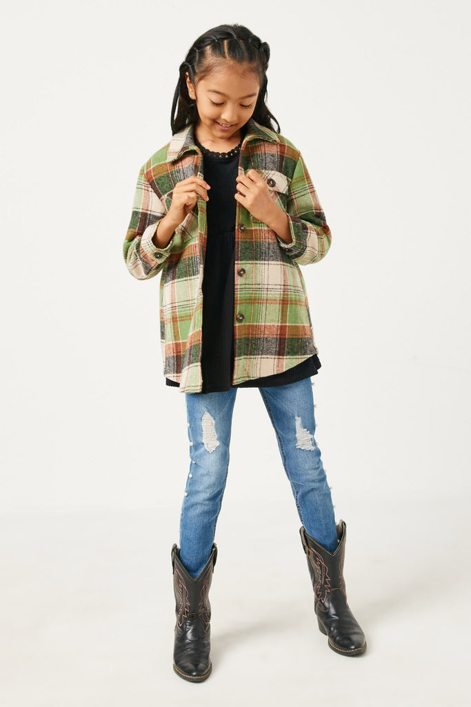 Plaid Long Length Button Up Shirt