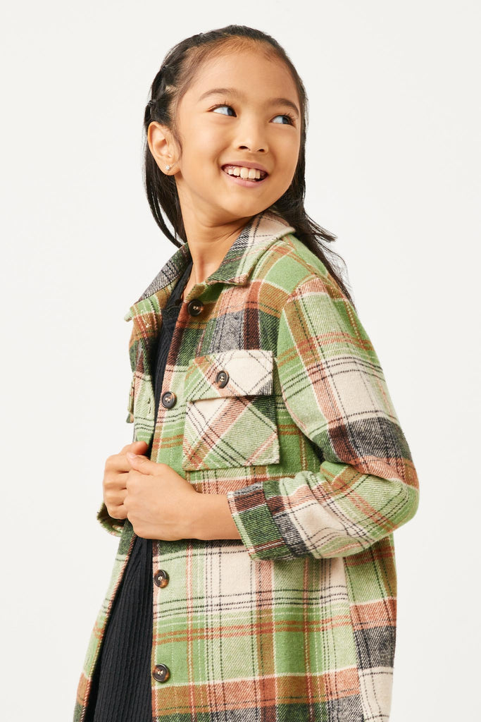 Plaid Long Length Button Up Shirt
