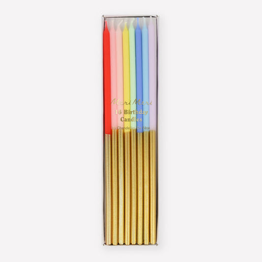 Gold Dipped Rainbow Candle