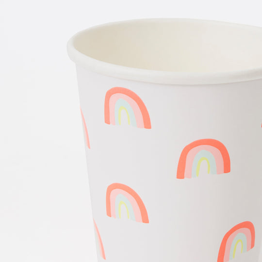 Neon Rainbow Party Cups (x 12)