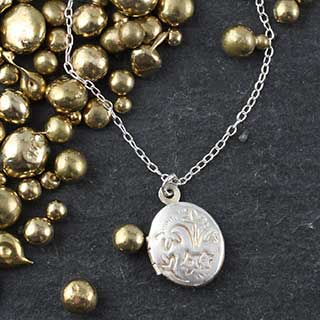 Small Oval Floral Locket Necklace - two styles