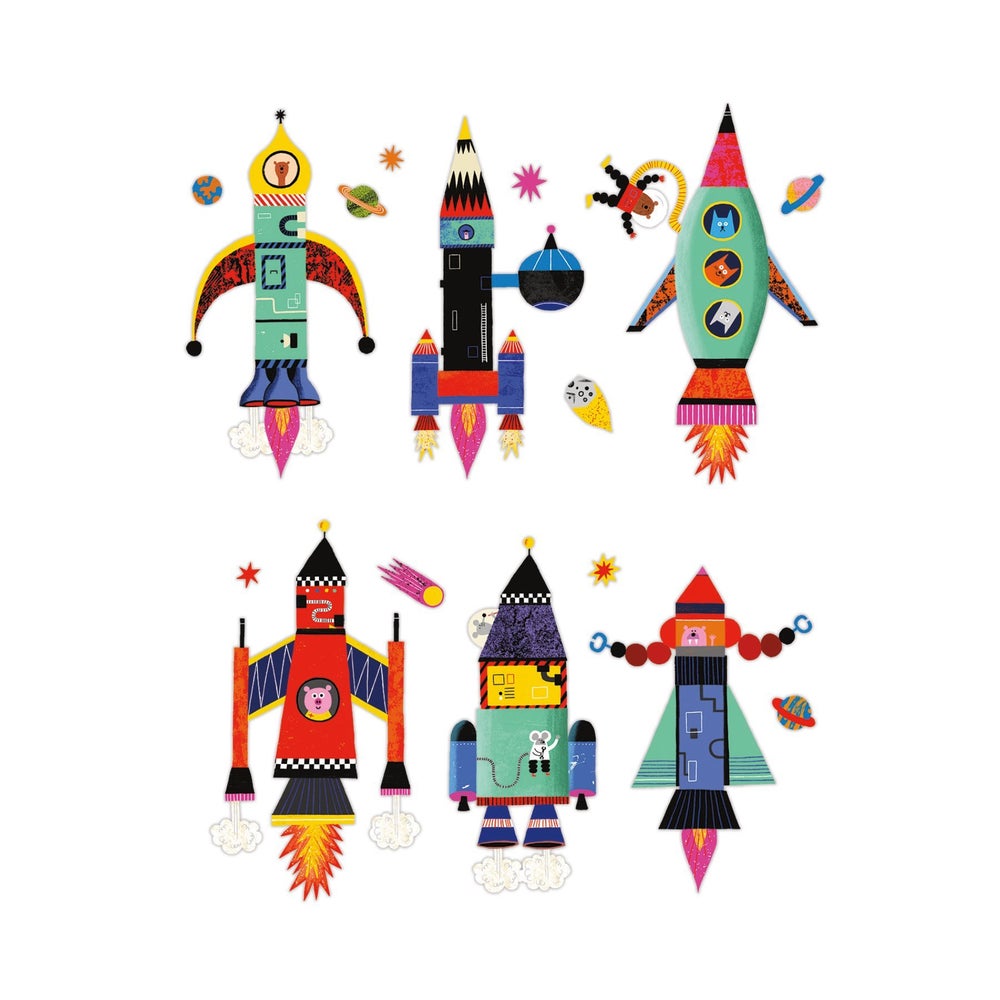 Rocket Ship Magnetic Build-It